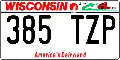 WI license plate 385TZP