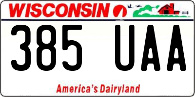 WI license plate 385UAA