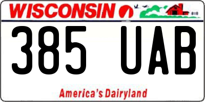 WI license plate 385UAB