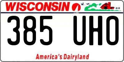 WI license plate 385UHO