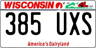WI license plate 385UXS