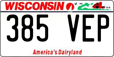 WI license plate 385VEP