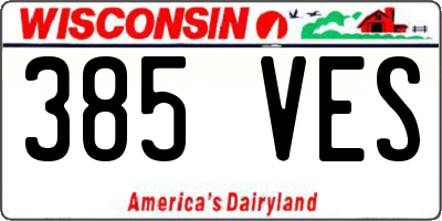 WI license plate 385VES