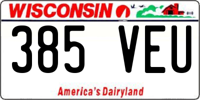WI license plate 385VEU