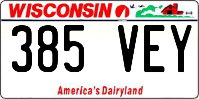 WI license plate 385VEY