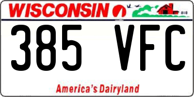 WI license plate 385VFC