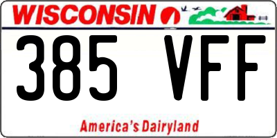 WI license plate 385VFF