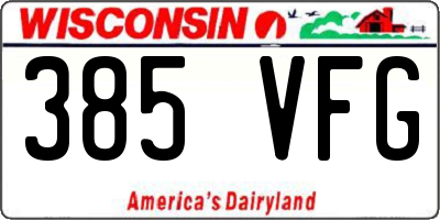 WI license plate 385VFG