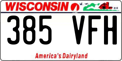 WI license plate 385VFH