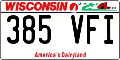 WI license plate 385VFI