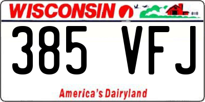 WI license plate 385VFJ