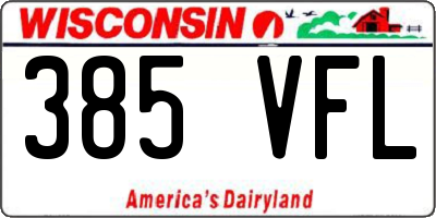 WI license plate 385VFL
