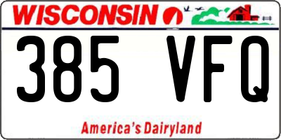 WI license plate 385VFQ