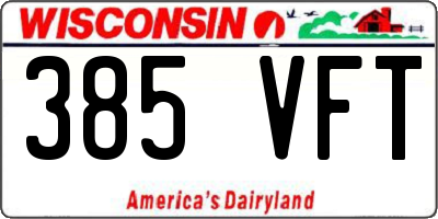 WI license plate 385VFT