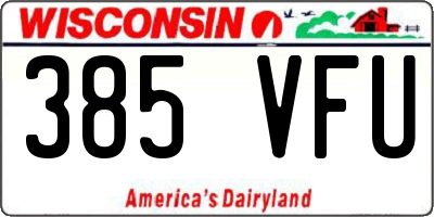 WI license plate 385VFU