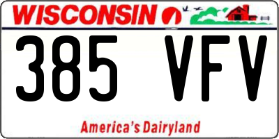 WI license plate 385VFV