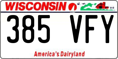 WI license plate 385VFY
