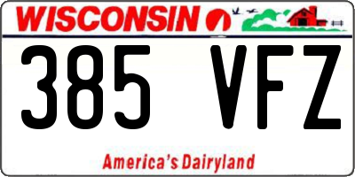 WI license plate 385VFZ