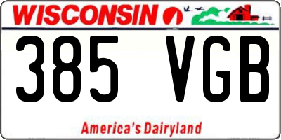 WI license plate 385VGB