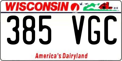 WI license plate 385VGC