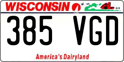 WI license plate 385VGD