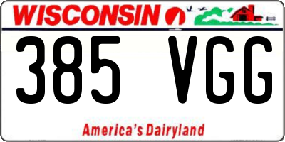 WI license plate 385VGG