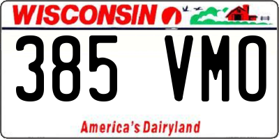 WI license plate 385VMO