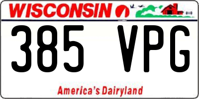 WI license plate 385VPG