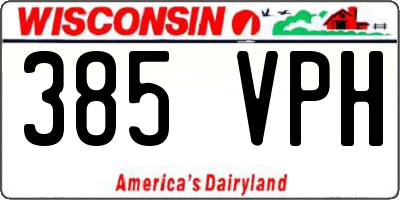 WI license plate 385VPH