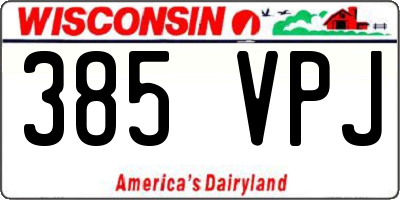 WI license plate 385VPJ