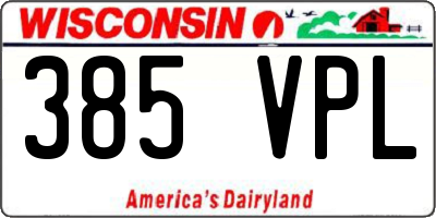 WI license plate 385VPL