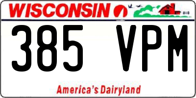 WI license plate 385VPM