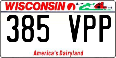 WI license plate 385VPP