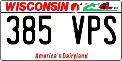 WI license plate 385VPS