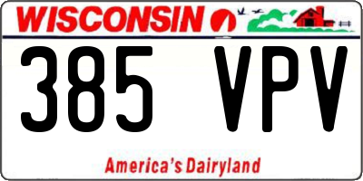WI license plate 385VPV