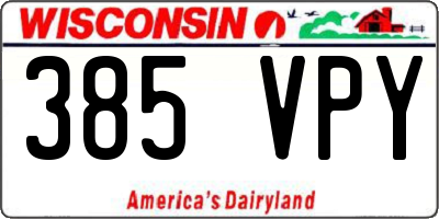 WI license plate 385VPY