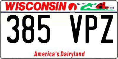 WI license plate 385VPZ