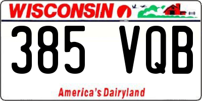 WI license plate 385VQB