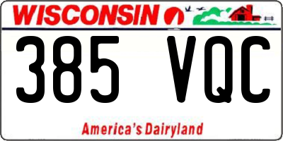 WI license plate 385VQC