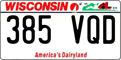 WI license plate 385VQD