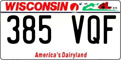 WI license plate 385VQF