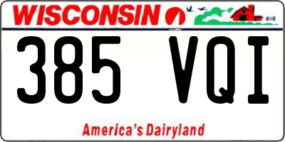 WI license plate 385VQI
