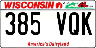WI license plate 385VQK