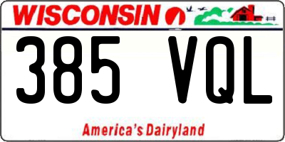 WI license plate 385VQL