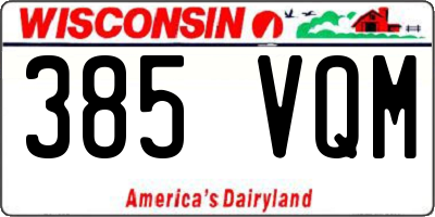 WI license plate 385VQM