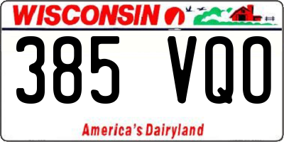 WI license plate 385VQO