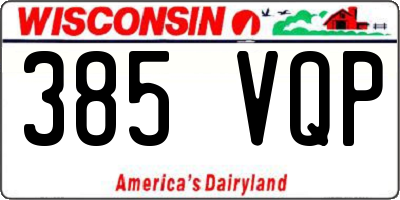 WI license plate 385VQP