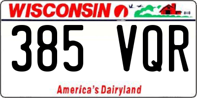 WI license plate 385VQR