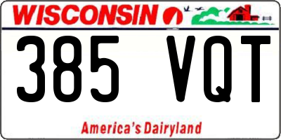 WI license plate 385VQT