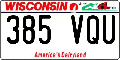 WI license plate 385VQU